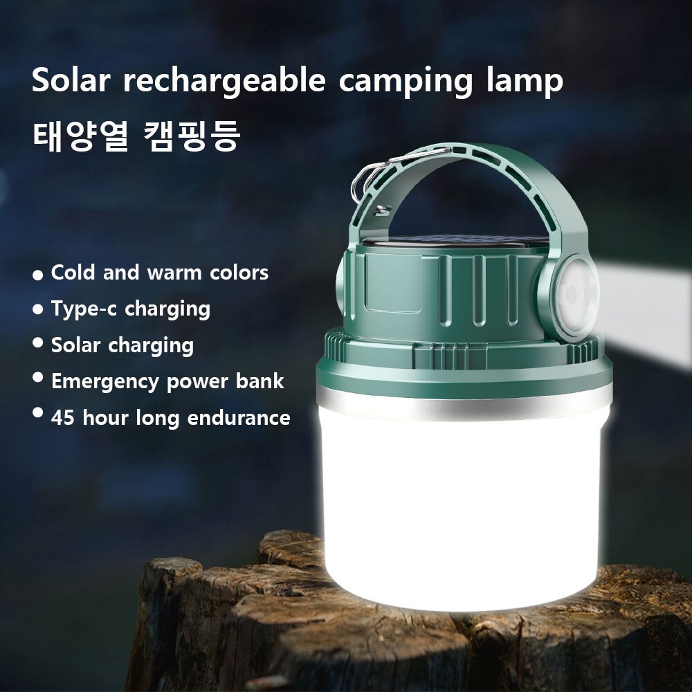 높은 전원 태양 LED 캠핑 빛 USB 충전식 전구 야외 텐트 램프 휴대용 랜턴 바베큐 하이킹에 대 한 비상 조명